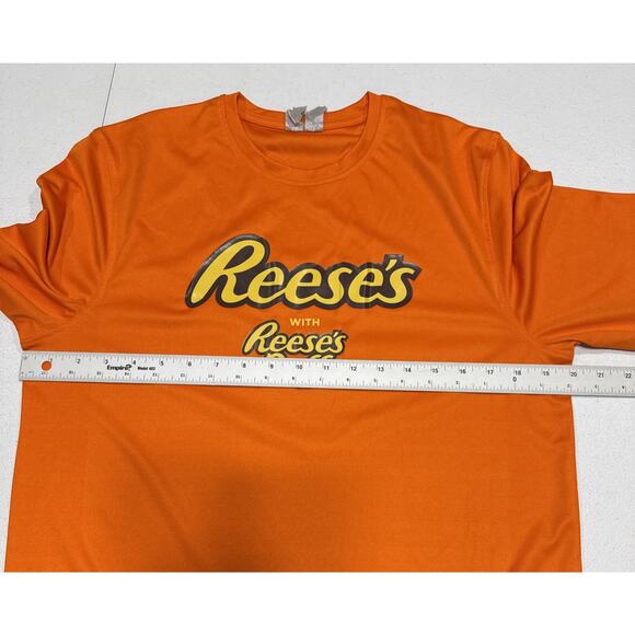 Reese's Pieces Mens T-Shirt Size M Reeses Puffs Candy Logo Long Sleeve Orange - Picture 4 of 12